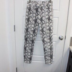 Frame Jeans Womens 26 Ali High Rise Cigarette Skinny Snake Print Gray White